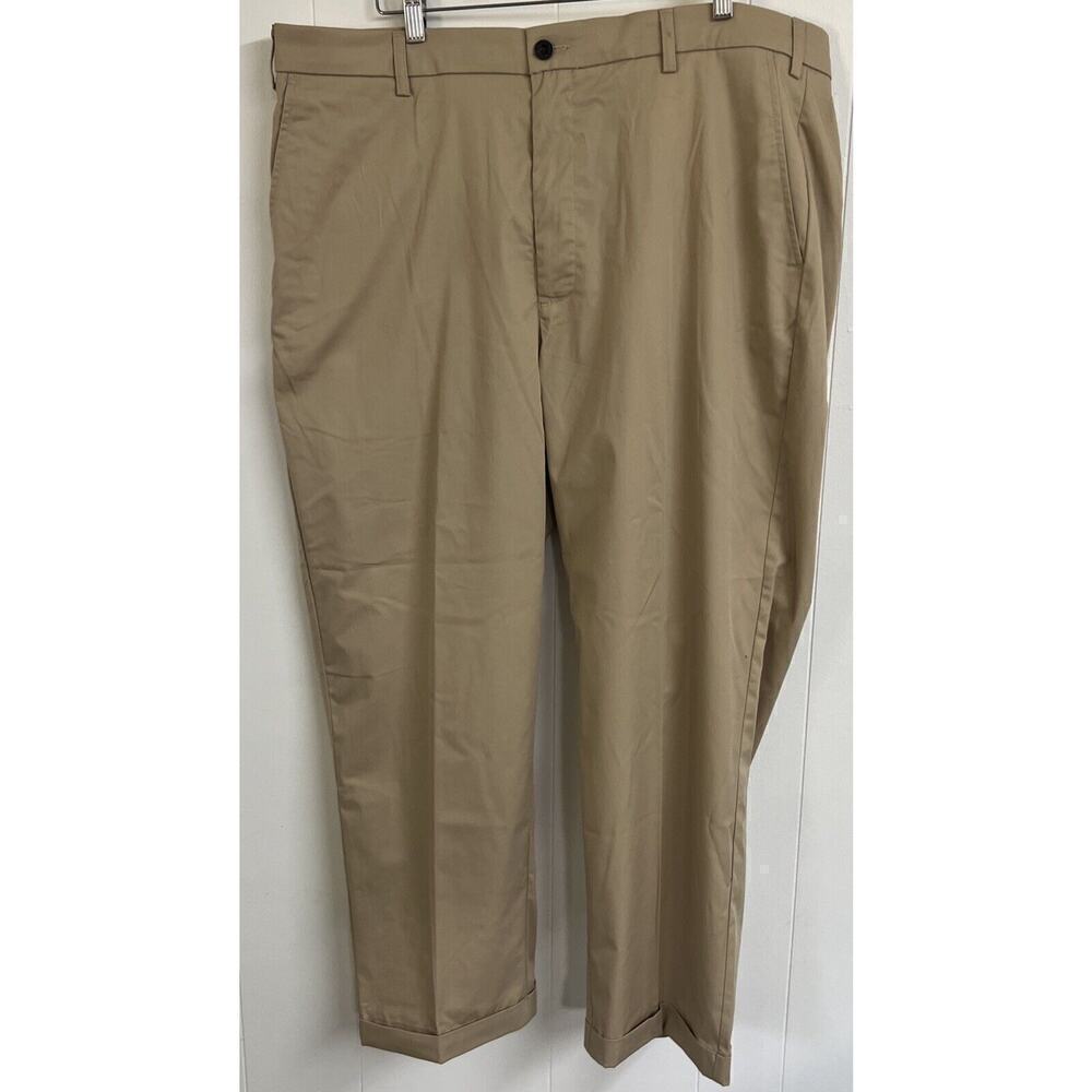 Orvis Ultimate Khakis Pants Pleated Cuffed Dark‎ Beige/Brown Men's 42x29
